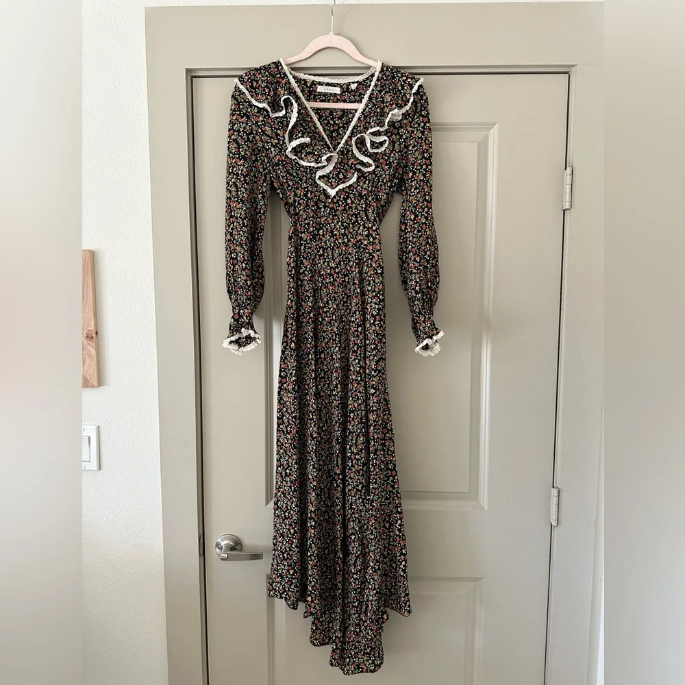 Doen NWOT Eugenie Black Floral Dress - Size XS - Picture 3 of 10